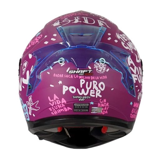Casco Shaft 610Dv Puro Power Morado Azul Visor Iridium Azul 1 - ZONABIKER LA 21 4