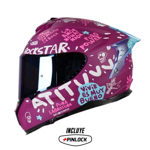 Casco Shaft 610Dv Puro Power Morado Azul Visor Iridium Azul 11 - ZONABIKER LA 21 2