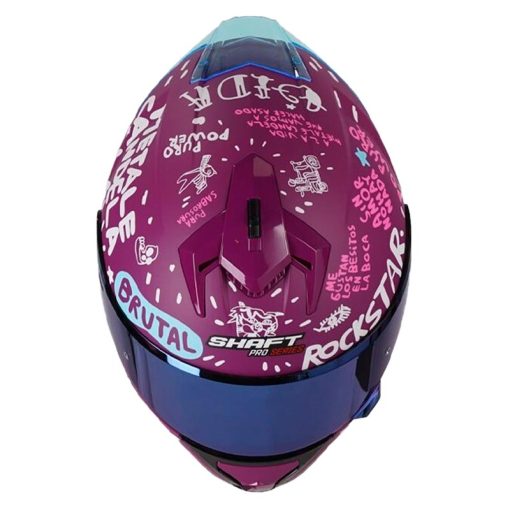 Casco Shaft 610Dv Puro Power Morado Azul Visor Iridium Azul 3 - ZONABIKER LA 21 3
