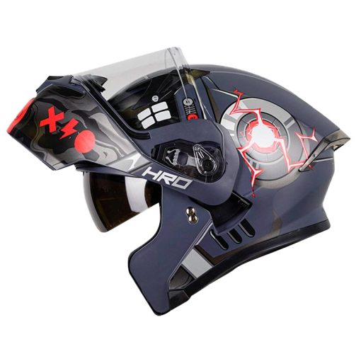 Casco Hro 3420Dv Bot Gris Rojo 1 - ZONABIKER LA 21 3