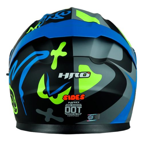 Casco Hro 3440Dv Sides Negro Azul Visor Iridium Azul 3 - ZONABIKER LA 21 5