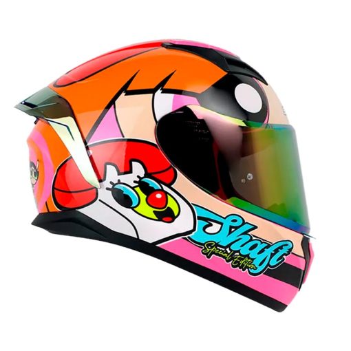 Casco Shaft 582Sp Evo Bombon Fucsia Naranja Visor Iridium Fucsia 2 - ZONABIKER LA 21 4