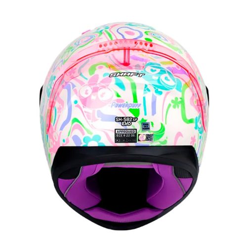 Casco Shaft 582Sp Evo Power Puff Blanco Morado Visor Iridium Morado 3 - ZONABIKER LA 21 4