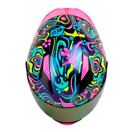 Casco Shaft 582Sp Evo Power Puff Camaleon Amarillo Visor Iridium Morado 2 - ZONABIKER LA 21 4