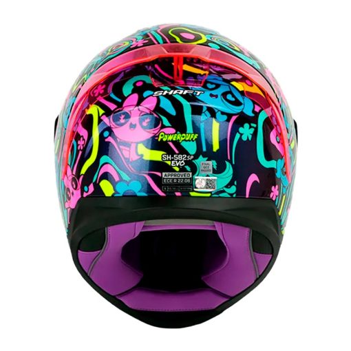 Casco Shaft 582Sp Evo Power Puff Camaleon Amarillo Visor Iridium Morado 3 - ZONABIKER LA 21 5