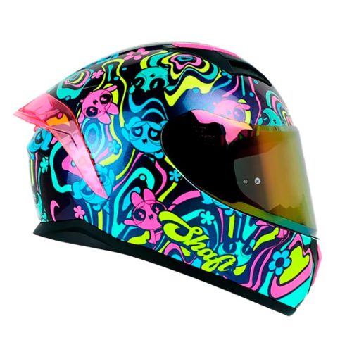 Casco Shaft 582Sp Evo Power Puff Camaleon Amarillo Visor Iridium Morado 4 - ZONABIKER LA 21 3