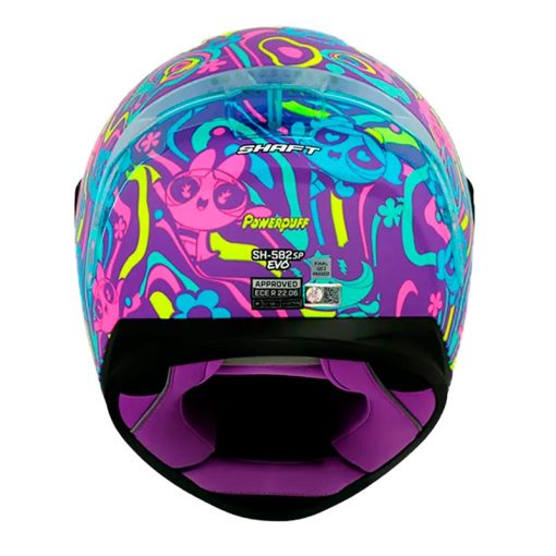 Casco Shaft 582Sp Evo Power Puff Morado Amarillo Visor Iridium Azul 3 - ZONABIKER LA 21 4