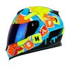 Casco Shaft 502 Print Azul Amarillo Visor Iridium Azul 1 - ZONABIKER LA 21 1