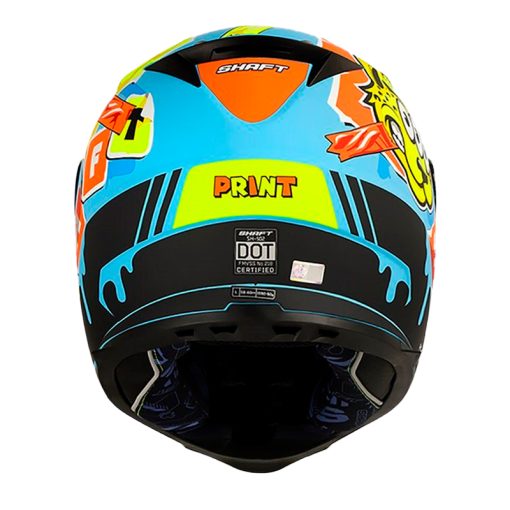 Casco Shaft 502 Print Azul Amarillo Visor Iridium Azul 3 - ZONABIKER LA 21 5