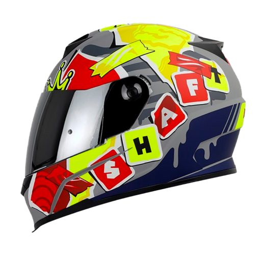 Casco Shaft 502 Print Nardo Amarillo Visor Silver 1 - ZONABIKER LA 21 3