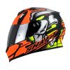 Casco Shaft 502 Smiley Negro Naranja Neon Visor Silver 1 - ZONABIKER LA 21 1