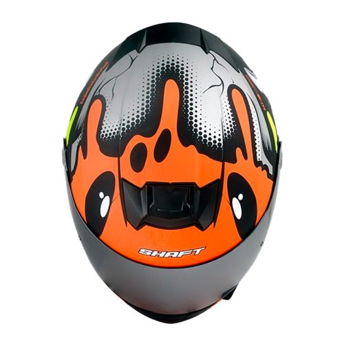 Casco Shaft 502 Smiley Negro Naranja Neon Visor Silver 2 - ZONABIKER LA 21 4