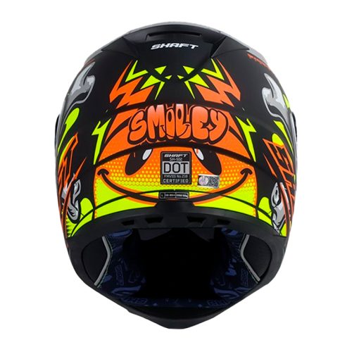 Casco Shaft 502 Smiley Negro Naranja Neon Visor Silver 3 - ZONABIKER LA 21 5
