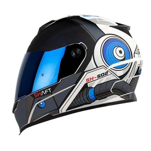 Casco Shaft 502 Step Gris Visor Iridium Azul 1 - ZONABIKER LA 21 3