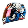 Casco Shaft 502 Style Azul Blanco Visor Iridium Morado 1 - ZONABIKER LA 21 1