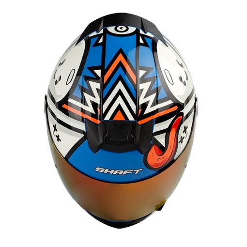 Casco Shaft 502 Style Azul Blanco Visor Iridium Morado 2 - ZONABIKER LA 21 4