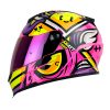 Casco Shaft 502 Style Fucsia Amarillo Visor Iridium Morado 1 - ZONABIKER LA 21 1