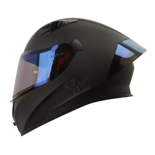 Casco Shaft 526Sp_Evo Solid Negro Gris Visor Iridium Azul
