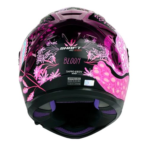 Casco Shaft Pro 610Dv Bloom Negro Fucsia Visor Iridium Morado 3 - ZONABIKER LA 21 5