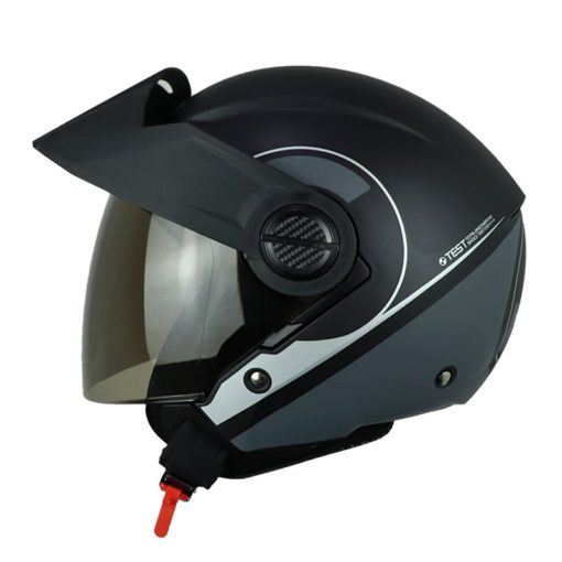 Casco Ich 102 Round Negro Gris Visor Smoke