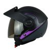 Casco Ich 102 Round Negro Morado Visor Smoke