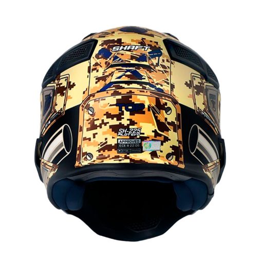 Casco Shaft 225 Pilot Stop Beige Azul Navy Visor Smoke Claro 3 - ZONABIKER LA 21 5