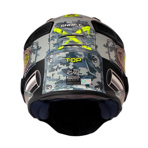 Casco Shaft 225 Pilot Stop Gris Amarillo Visor Silver 3 - ZONABIKER LA 21 5