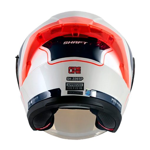 Casco Shaft 226sp Fine Line Blanco Naranja Visor Iridium Azul 3 - ZONABIKER LA 21 5