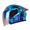 Casco Shaft 226sp Turbo Azul Claro Morado Visor Iridium Azul 1 - ZONABIKER LA 21 2