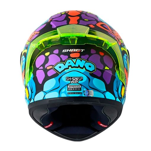 Casco Shaft 526Sp Evo Dano Negro Azul Visor Iridium Azul 3 - ZONABIKER LA 21 5