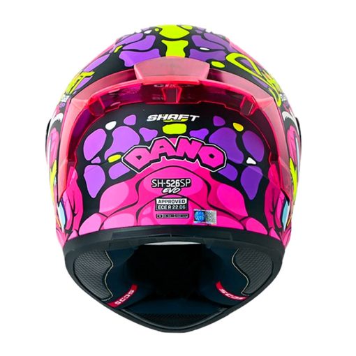 Casco Shaft 526Sp Evo Dano Negro Fucsia Visor Iridium Morado 33 - ZONABIKER LA 21 5