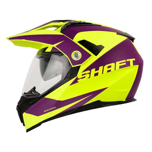 Casco Shaft Mx-380 Blocked Amarillo Neón Morado