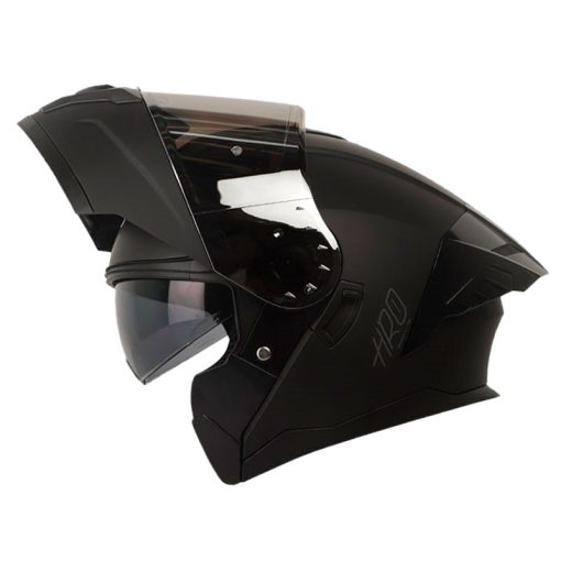 Casco Hro 3480Dv Evo Solid Negro Gris Visor Iridium Silver