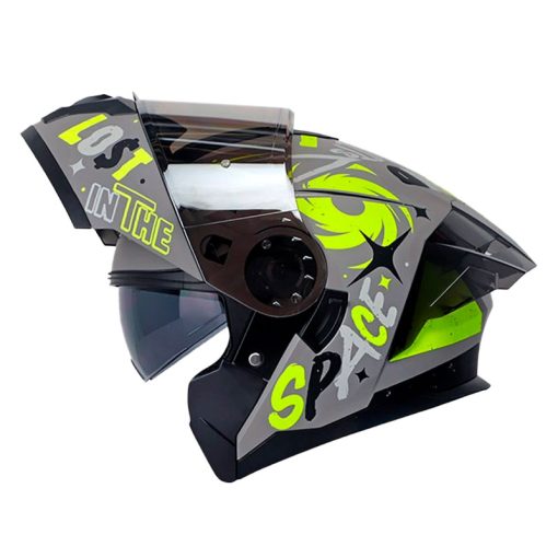 Casco Hro 3480dv Evo Out_Sider Gris Amarillo Visor Silver