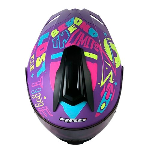 Casco Hro 3480dv Evo Out Sider Morado Amarillo Visor Azul 2 - ZONABIKER LA 21 1