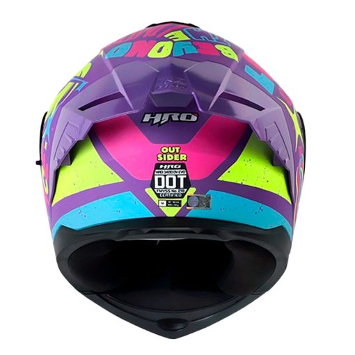 Casco Hro 3480dv Evo Out Sider Morado Amarillo Visor Azul 3 - ZONABIKER LA 21 2