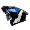 Casco Hro 3480dv Evo Racespec Azul Blanco Visor Iridium Azul