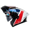 Casco Hro 3480dv Evo Racespec Blanco Rojo Visor Iridium Azul