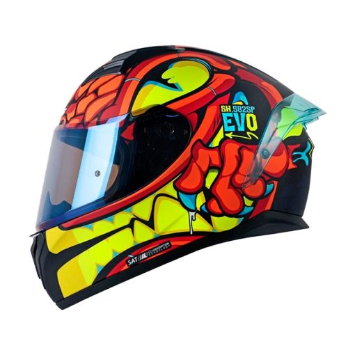 Casco Shaft 582Sp Drakarys Naranja Visor Azul Claro 1 - ZONABIKER LA 21 2