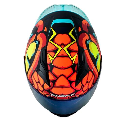 Casco Shaft 582Sp Drakarys Naranja Visor Azul Claro 2 - ZONABIKER LA 21 3