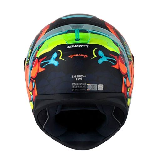 Casco Shaft 582Sp Drakarys Naranja Visor Azul Claro 3 - ZONABIKER LA 21 4
