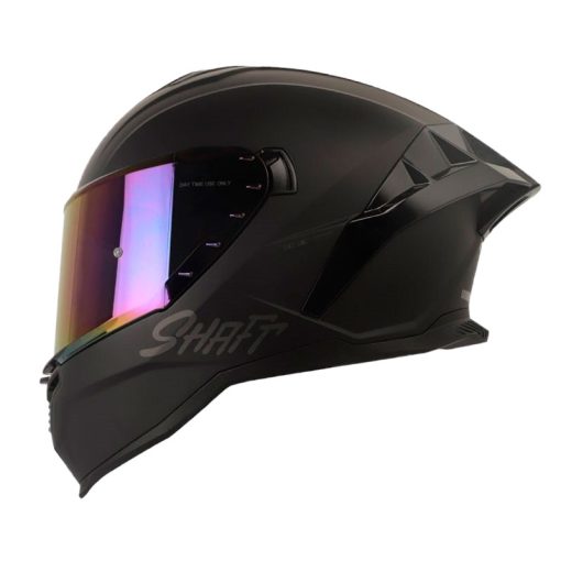 Casco Shaft 598 Gtr Solid Negro Gris Visor Iridium Rojo