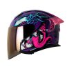 Casco Shaft Pro 240Dv Hallow Morado Fucsia Visor Iridium Morado