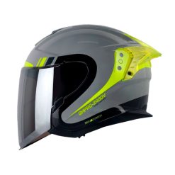 Casco Shaft Pro 240Dv Maik Gris Amarillo Visor Iridium Silver