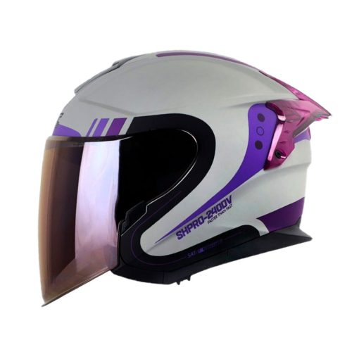 Casco Shaft Pro 240Dv Maik Gris Morado Visor Iridium Morado
