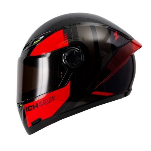 Casco Ich 501sp Shot Negro Rojo Visor Smoke
