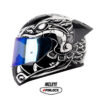 Casco Ls2 353 Azteca Negro Blanco Visor Iridium Azul