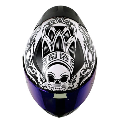 Casco Ls2 353 Azteca Negro Blanco Visor Iridium Azul 2 - ZONABIKER LA 21 1