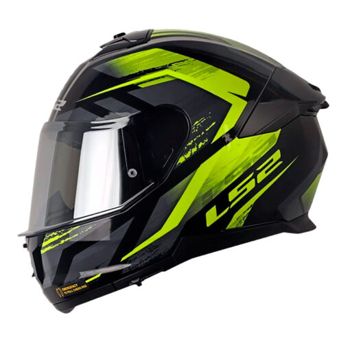 Casco Ls2 Ff808 Fury Negro Amarillo Visor Silver