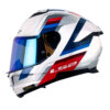 Casco Ls2 Ff808 Vintage Blanco Azul Visor Iridium Azul